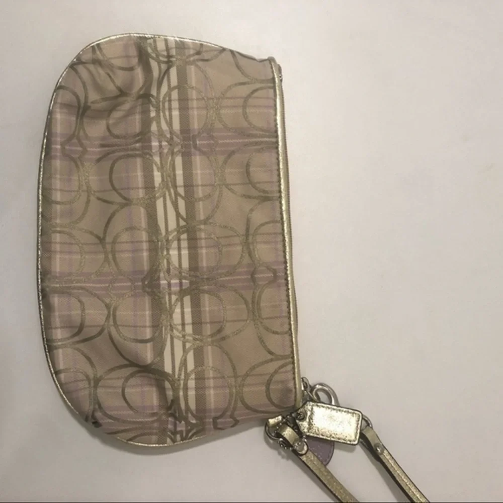 Coach lavender purple wristlet bag